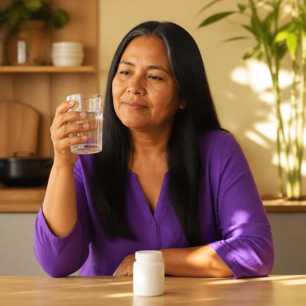 Suplemento para menopausa o que funciona, o que é promessa vazia e por que o médico vem antes de qualquer pote