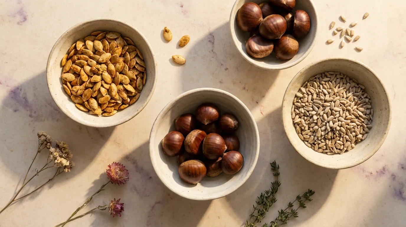 Alimentos ricos em zinco: sementes e castanhas