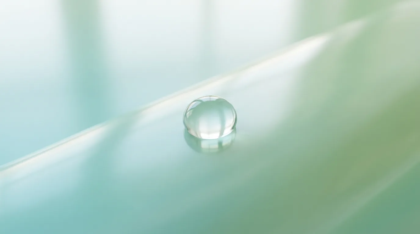 Macro de gota de água perfeita em degradê verde-água
